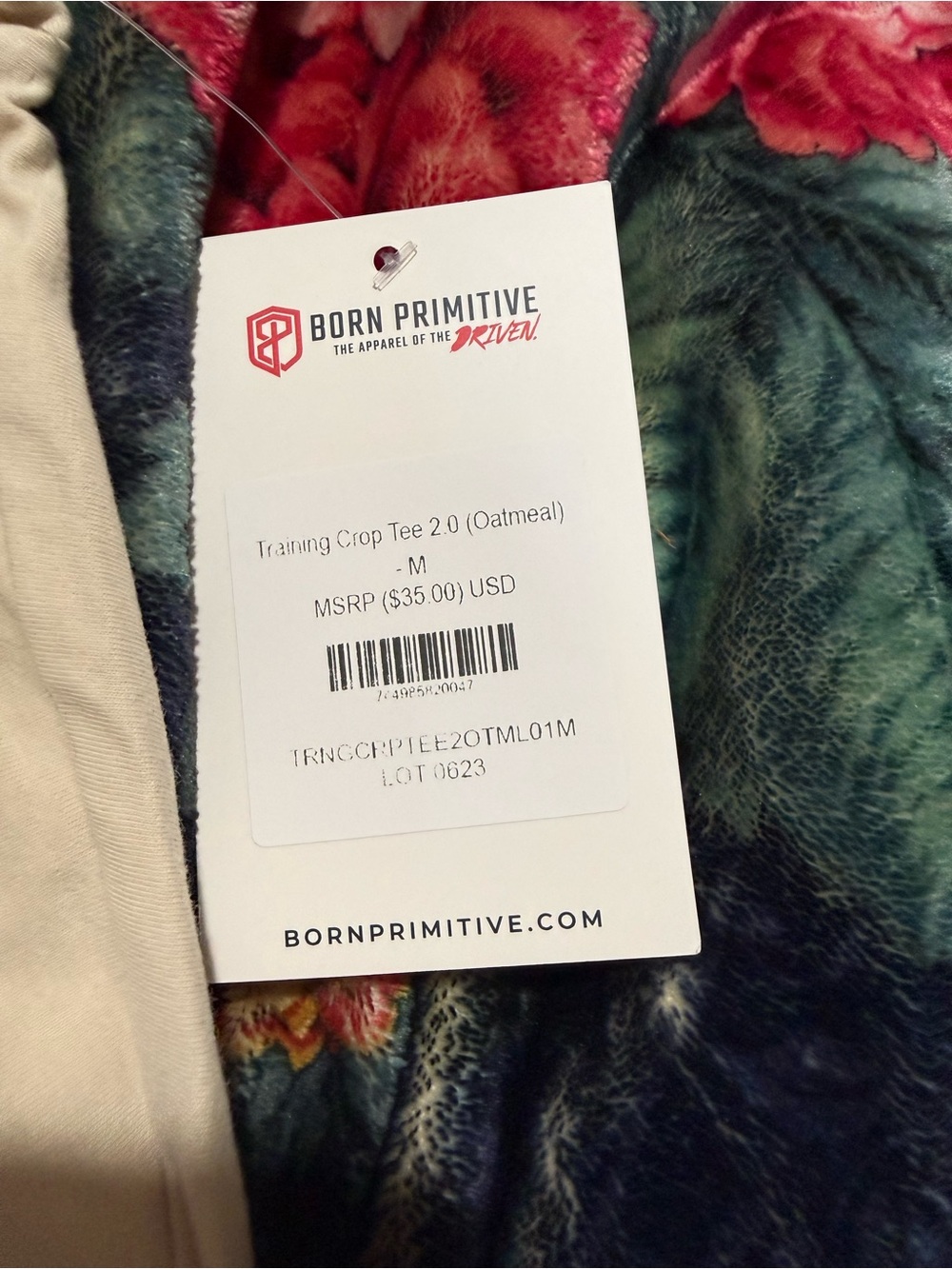 Born Primitive Oatmeal Training Crop Tee - Cream - Picture 2 of 3